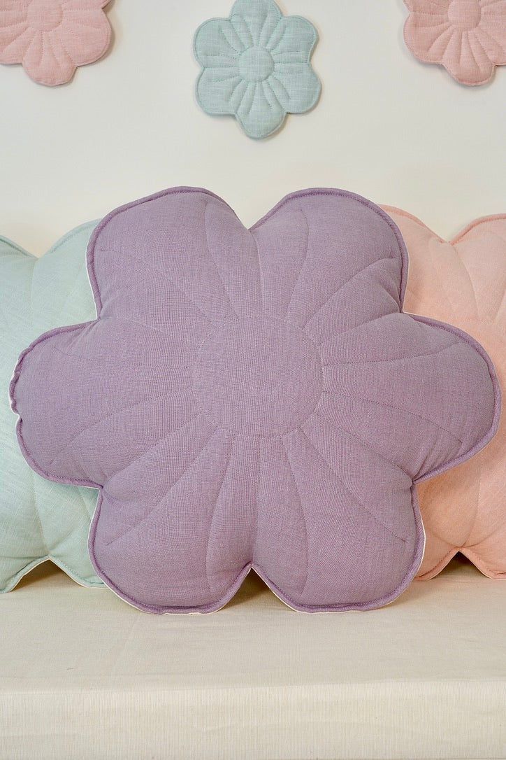 lavender flower pillow Linen bloom pillow 