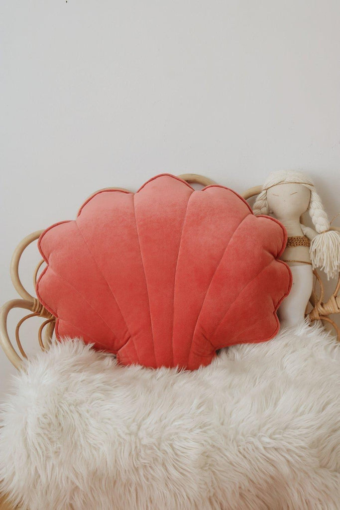 “Coral” Velvet Shell Pillow