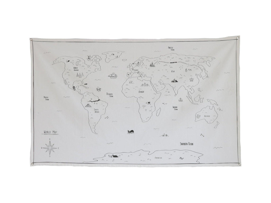 Cotton World Map for children - Moi Mili