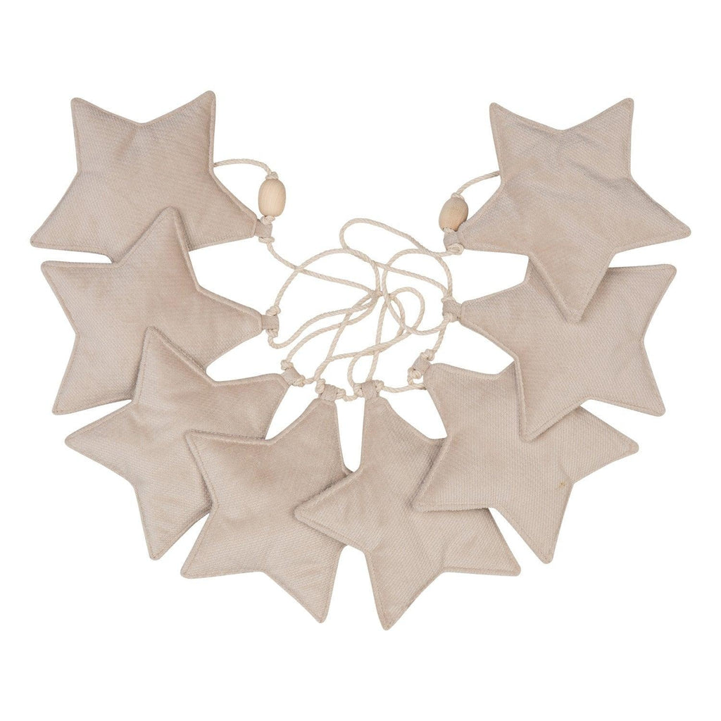 “Cream Dust” Velvet Garland with Stars - Moi Mili