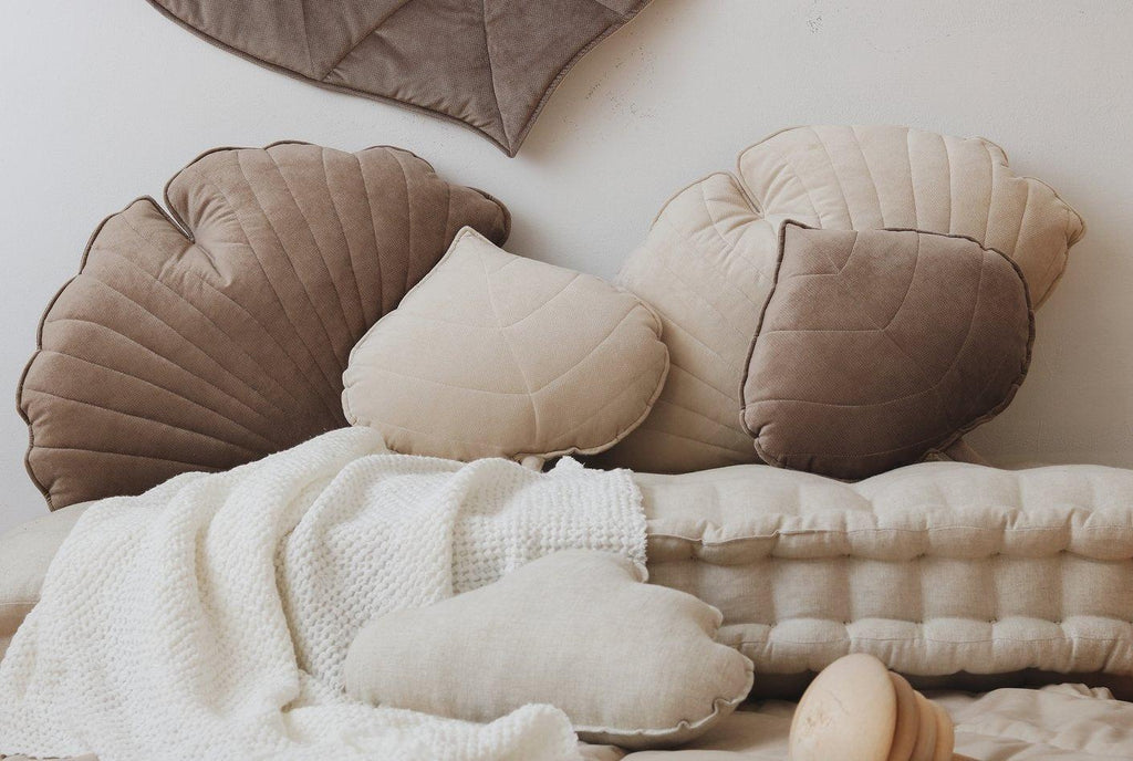 “Cream” Velvet Leaf Pillow