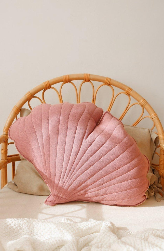 “Dirty Pink” Linen Ginkgo Leaf Pillow
