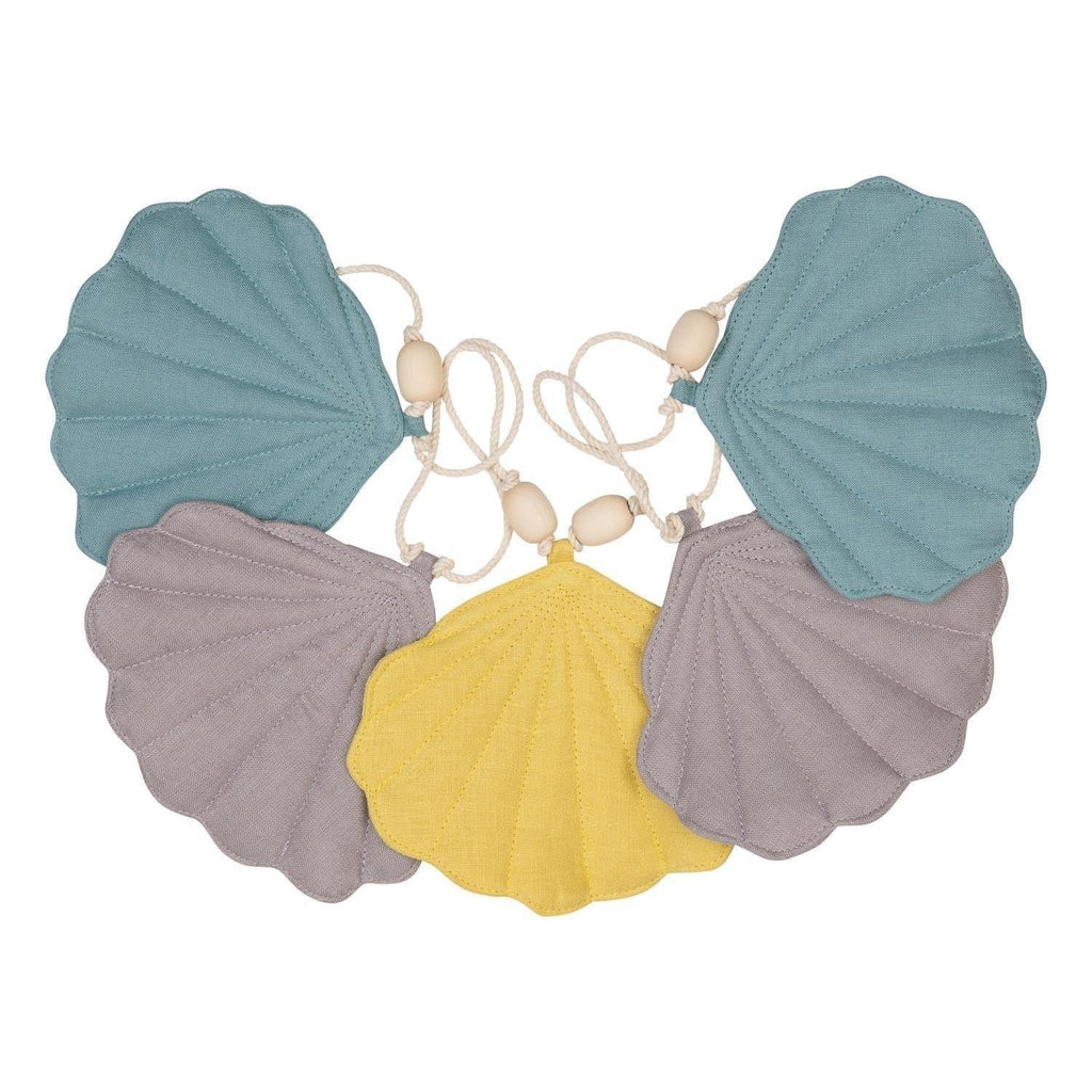 “Eye of the Sea” Linen Garland with Shells