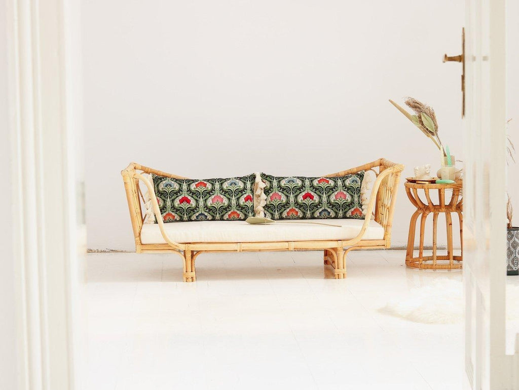 "Green medusa" bolster with fringe - Moi Mili