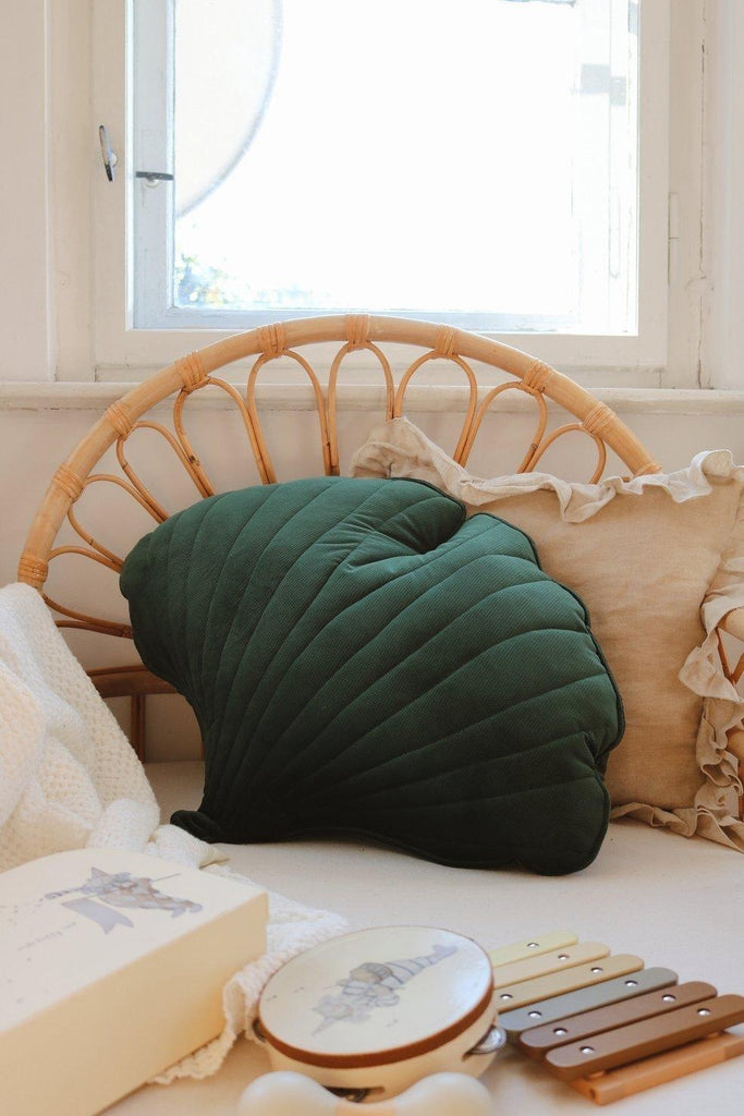 “Green” Velvet Ginkgo Leaf Pillow