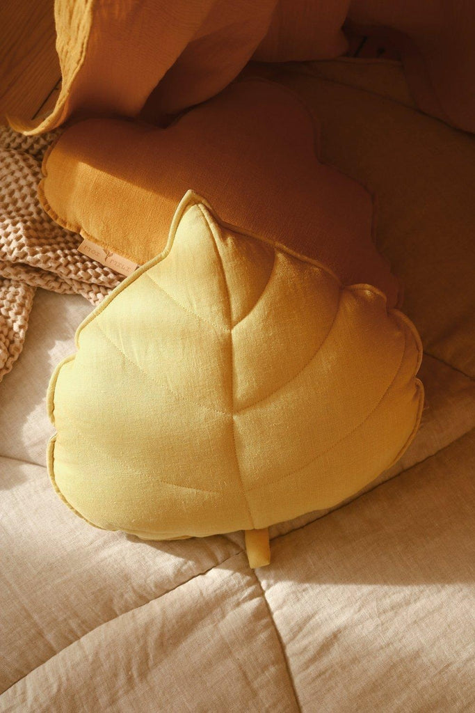“Honey” Linen Leaf Pillow