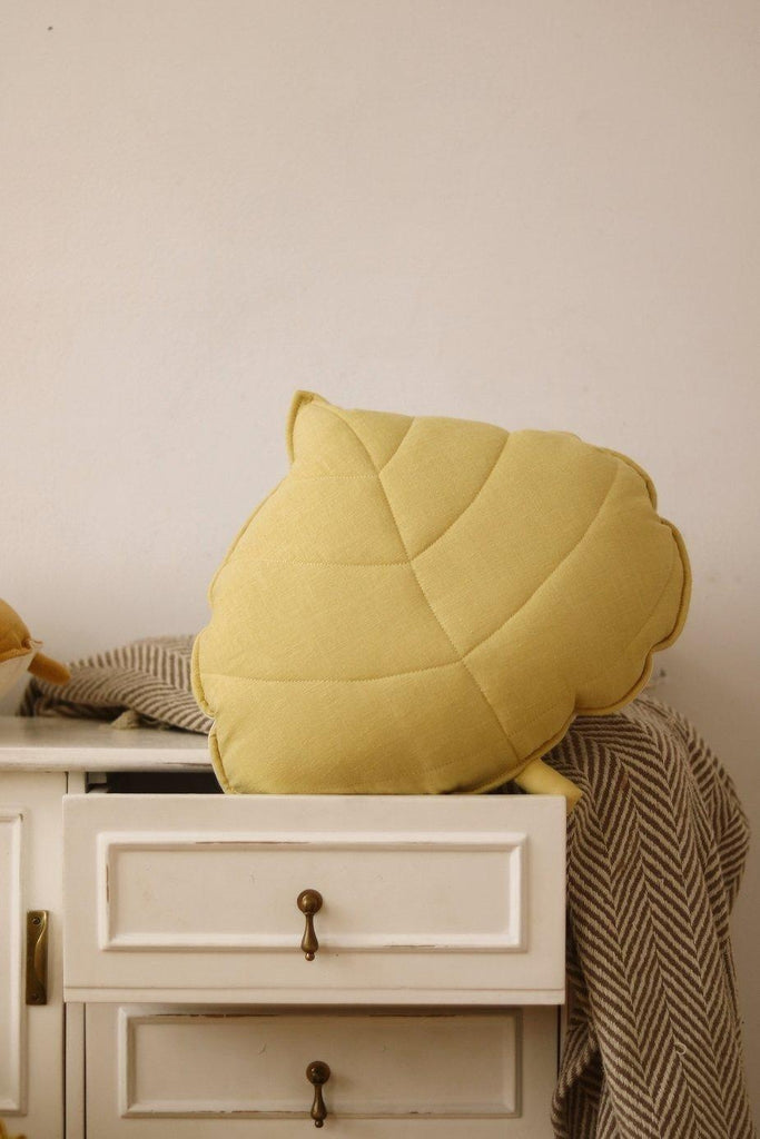 “Honey” Linen Leaf Pillow