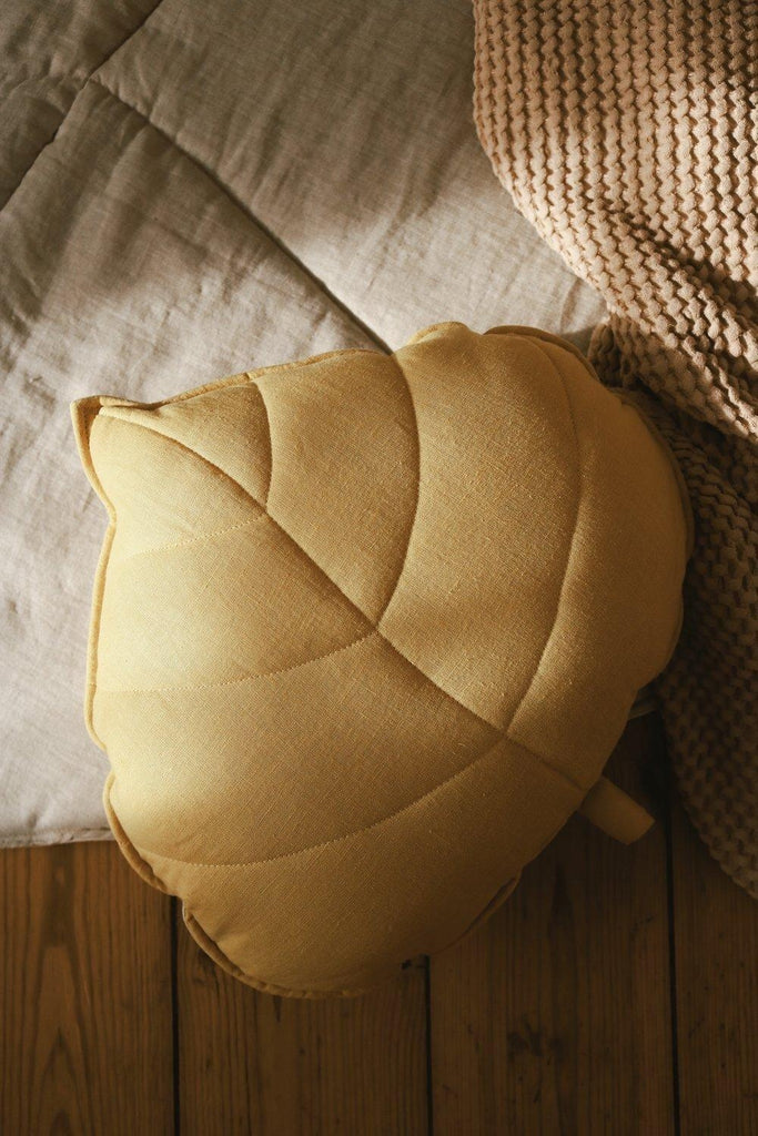 “Honey” Linen Leaf Pillow