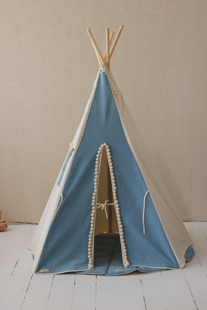 “Jeans” Teepee with Pompoms and Mat Set