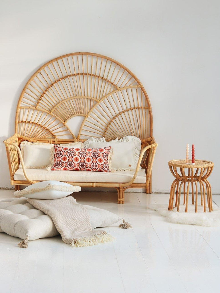 "Marguerite daisy" bolster with fringe - Moi Mili