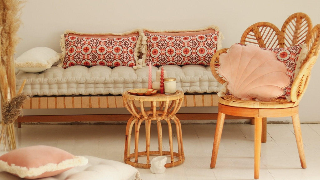 "Marguerite daisy" bolster with fringe - Moi Mili