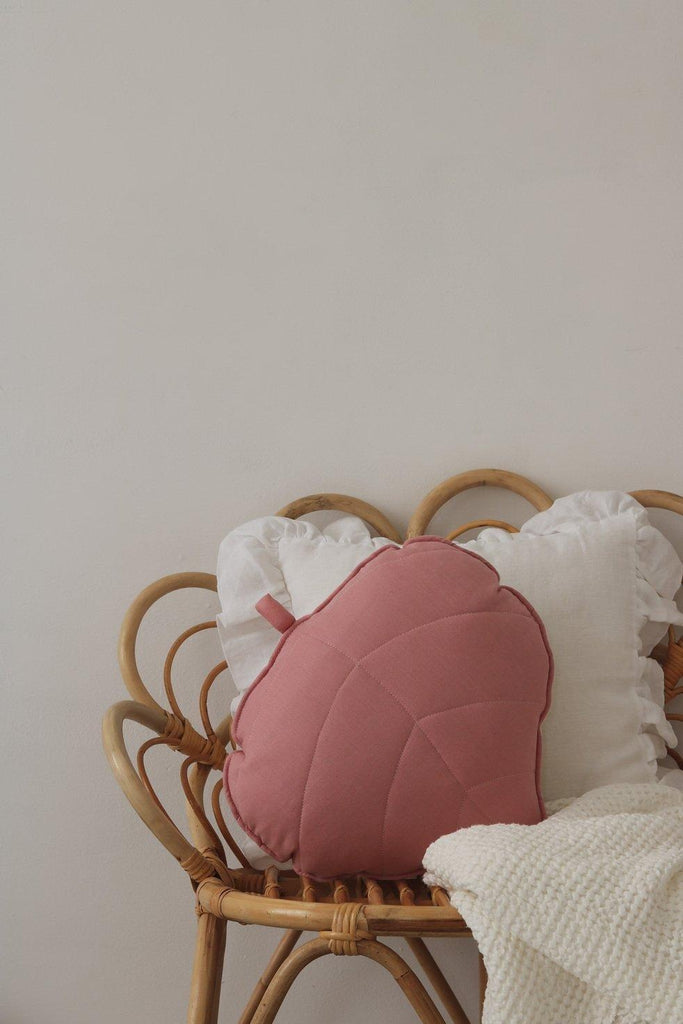 “Marsala” Linen Leaf Pillow