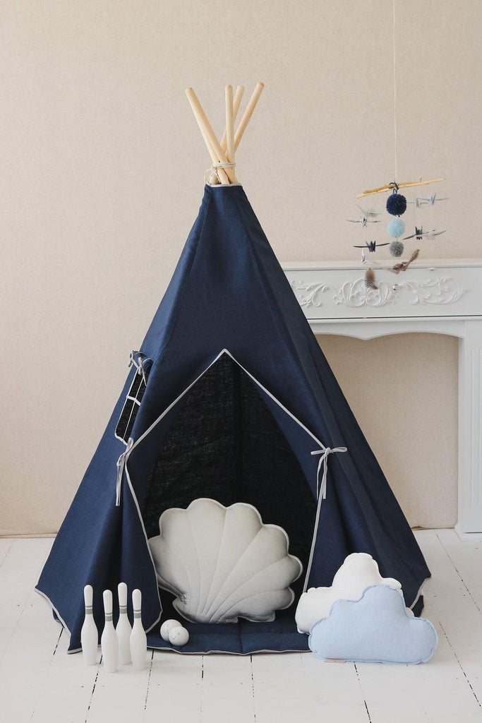 “Navy Blue” Teepee and Mat Set