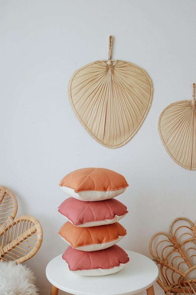 “Papaya” Linen Leaf Pillow