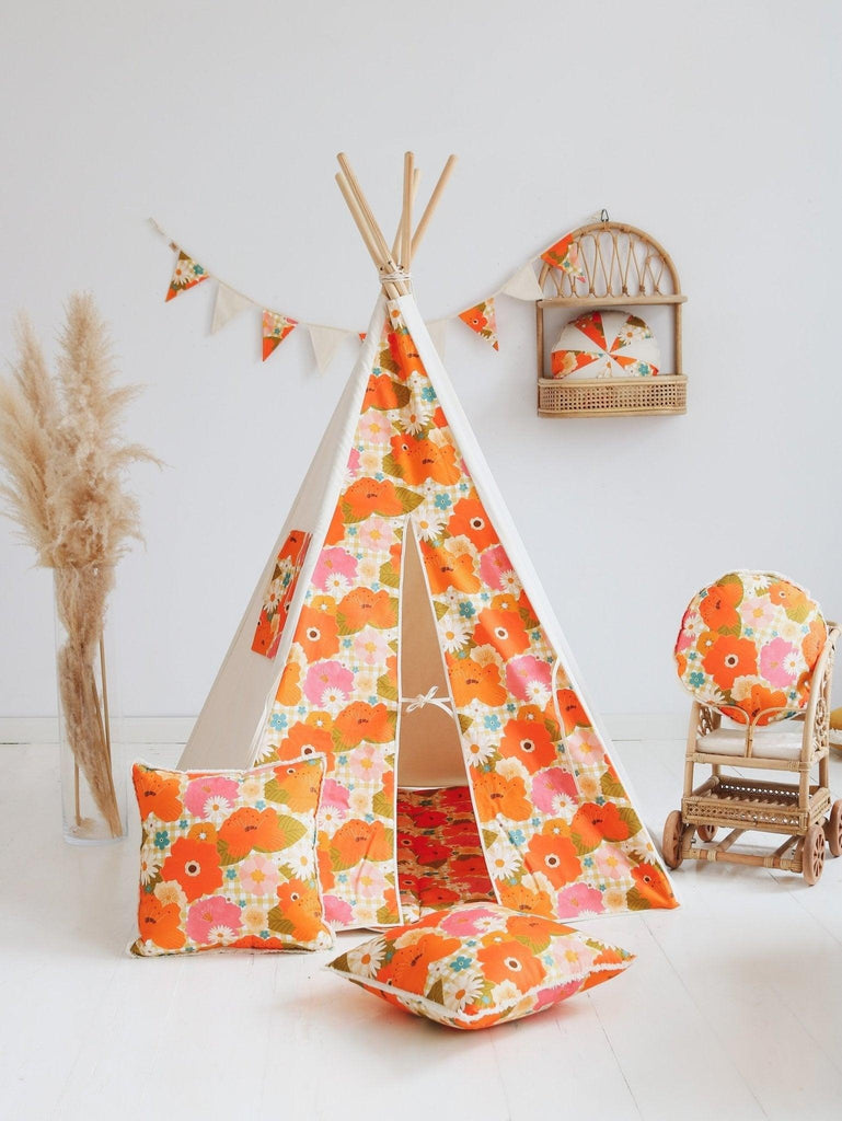 “Picnic with the flowers” Teepee and Mat Set - Moi Mili
