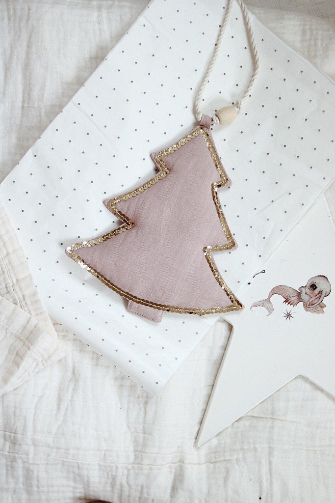 “Pink Christmas Tree” Linen Pendant - Moi Mili