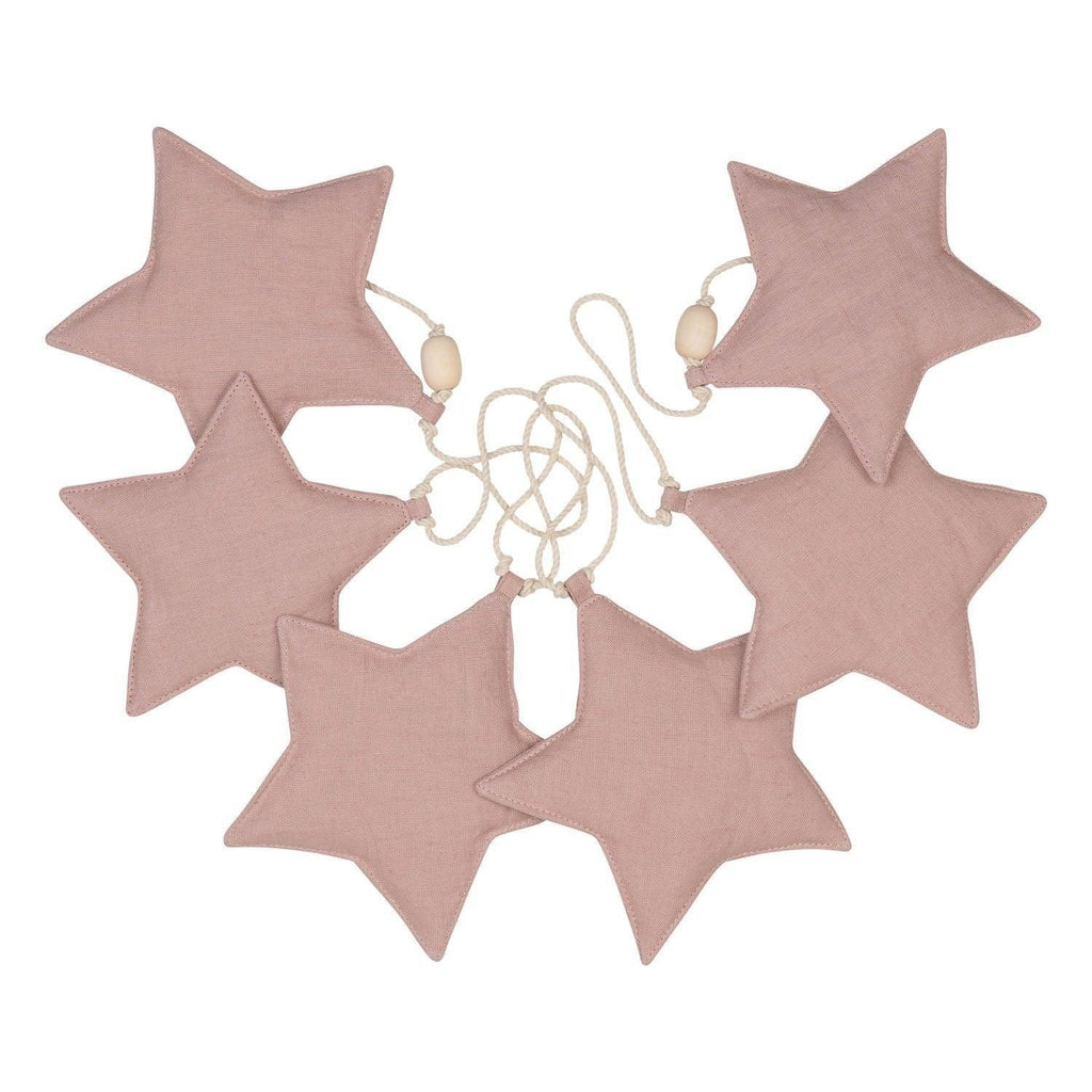 “Pink powder” Linen Garland with Stars