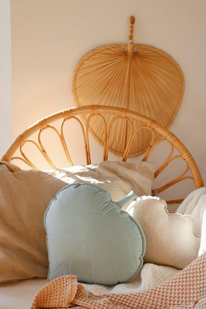 “Powder Mint” Velvet Leaf Pillow