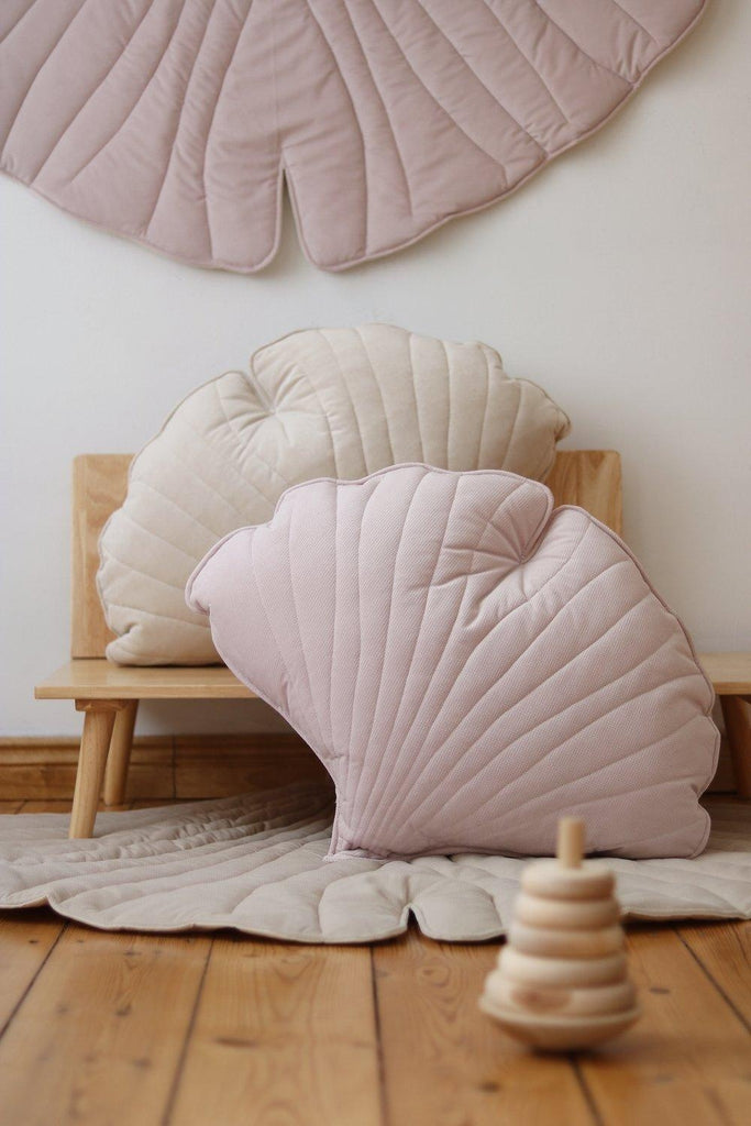 “Powder Pink” Velvet Ginkgo Leaf Pillow
