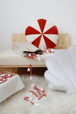 “Red Candy” Patchwork Cushion - Moi Mili
