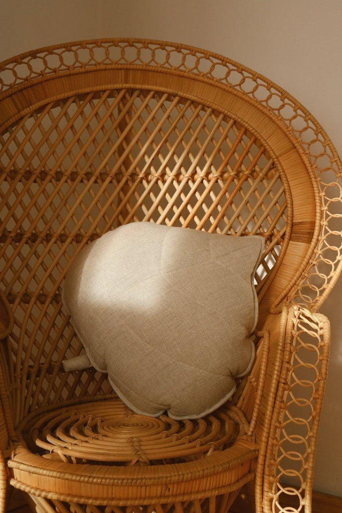 “Sand” Linen Leaf Pillow