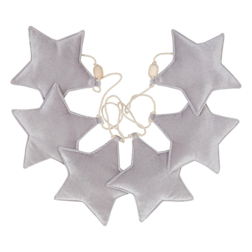 “Silver Dust” Velvet Garland with Stars