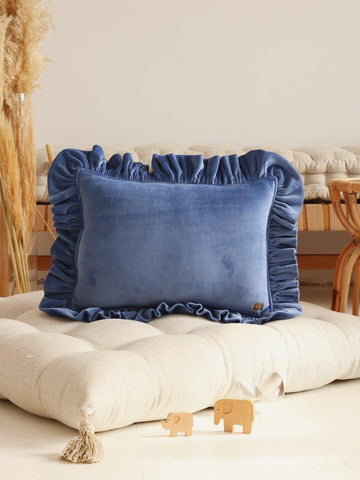Soft Velvet Cushion with Frill “Sapphire” - Moi Mili