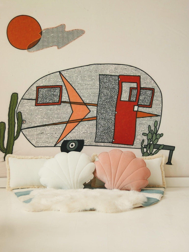 Soft Velvet Shell Cushion “Apricot” - Moi Mili