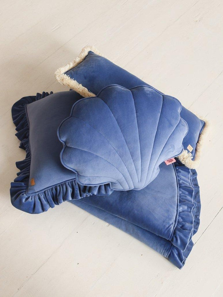 Soft Velvet Shell Cushion “Sapphire” - Moi Mili