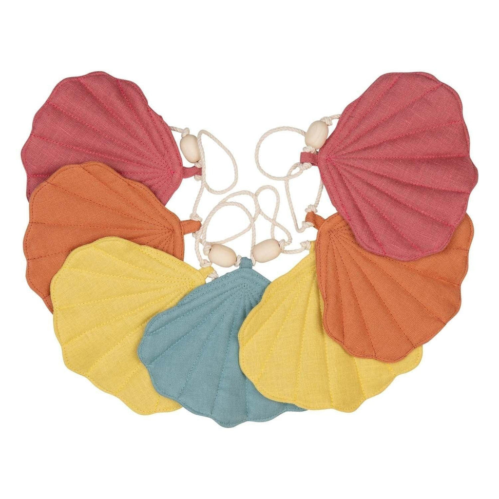 “Sunset” Linen Garland with Shells