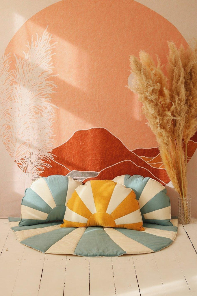 “Waves at the Ocean Beach” Linen Sun Mat